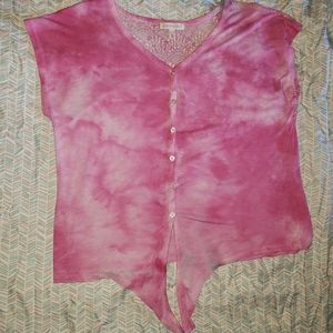 Aeropostale Pink Tie Dye Womens Top Size XL